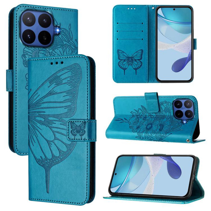 Funda de cuero para teléfono con diseño de mariposa en relieve, For Xiaomi 17 Max 5G, For Xiaomi 17T Pro 5G, For Xiaomi Poco M7 4G 169mm, For Xiaomi 15T Pro 5G, For Xiaomi 15T 5G, For Xiaomi Civi 5 Pro 5G, For Xiaomi 15S Pro 5G                         ...
