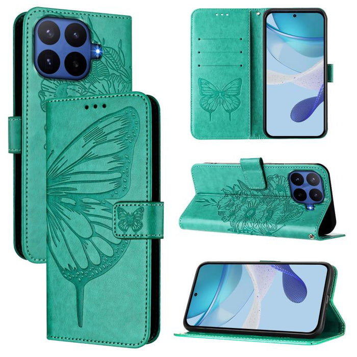Funda de cuero para teléfono con diseño de mariposa en relieve, For Xiaomi 17 Max 5G, For Xiaomi 17T Pro 5G, For Xiaomi Poco M7 4G 169mm, For Xiaomi 15T Pro 5G, For Xiaomi 15T 5G, For Xiaomi Civi 5 Pro 5G, For Xiaomi 15S Pro 5G                         ...