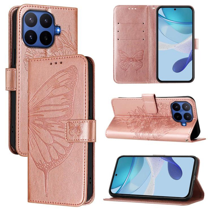 Funda de cuero para teléfono con diseño de mariposa en relieve, For Xiaomi 17 Max 5G, For Xiaomi 17T Pro 5G, For Xiaomi Poco M7 4G 169mm, For Xiaomi 15T Pro 5G, For Xiaomi 15T 5G, For Xiaomi Civi 5 Pro 5G, For Xiaomi 15S Pro 5G                         ...