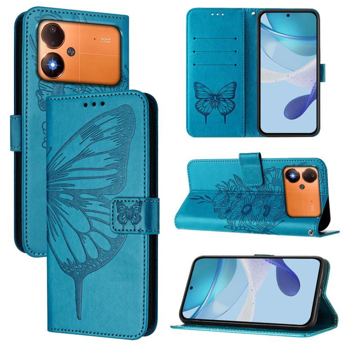 Funda de cuero para teléfono con diseño de mariposa en relieve, For Xiaomi 17 Max 5G, For Xiaomi 17T Pro 5G, For Xiaomi Poco M7 4G 169mm, For Xiaomi 15T Pro 5G, For Xiaomi 15T 5G, For Xiaomi Civi 5 Pro 5G, For Xiaomi 15S Pro 5G                         ...