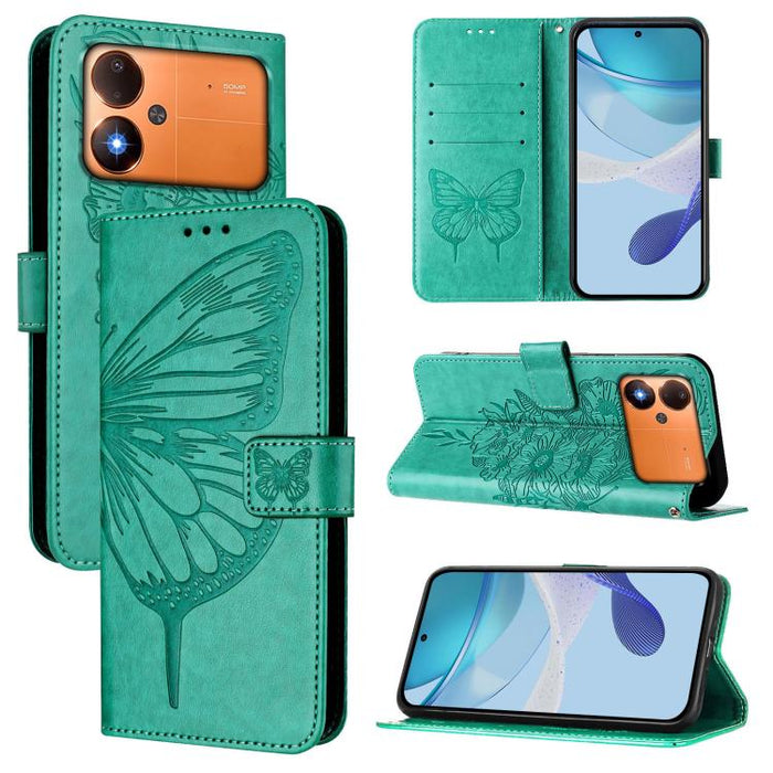 Funda de cuero para teléfono con diseño de mariposa en relieve, For Xiaomi 17 Max 5G, For Xiaomi 17T Pro 5G, For Xiaomi Poco M7 4G 169mm, For Xiaomi 15T Pro 5G, For Xiaomi 15T 5G, For Xiaomi Civi 5 Pro 5G, For Xiaomi 15S Pro 5G                         ...
