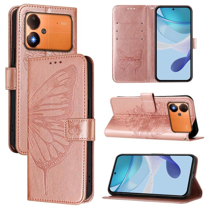 Funda de cuero para teléfono con diseño de mariposa en relieve, For Xiaomi 17 Max 5G, For Xiaomi 17T Pro 5G, For Xiaomi Poco M7 4G 169mm, For Xiaomi 15T Pro 5G, For Xiaomi 15T 5G, For Xiaomi Civi 5 Pro 5G, For Xiaomi 15S Pro 5G                         ...
