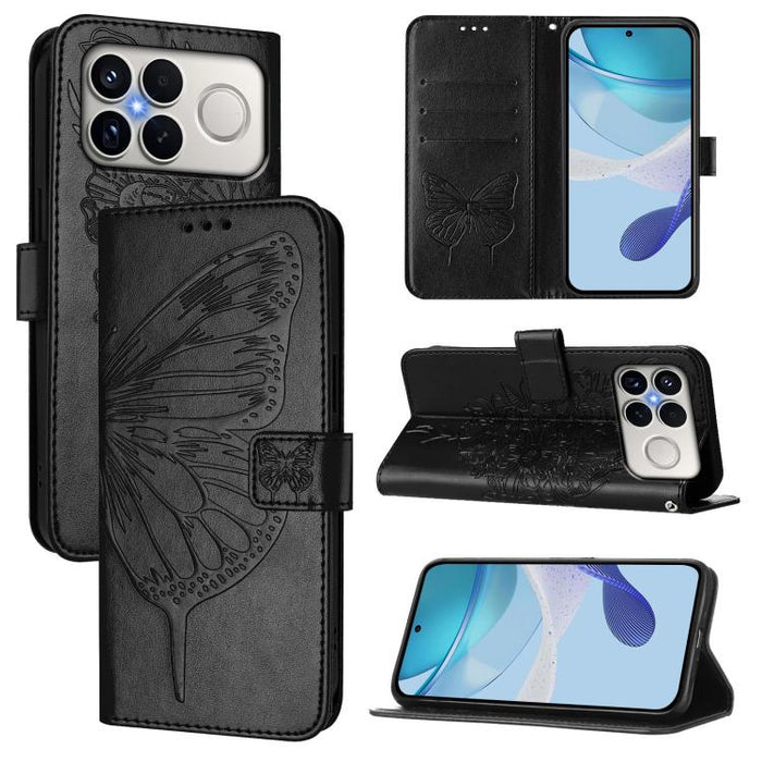 Funda de cuero para teléfono con diseño de mariposa en relieve, For Xiaomi 17 Max 5G, For Xiaomi 17T Pro 5G, For Xiaomi Poco M7 4G 169mm, For Xiaomi 15T Pro 5G, For Xiaomi 15T 5G, For Xiaomi Civi 5 Pro 5G, For Xiaomi 15S Pro 5G                         ...