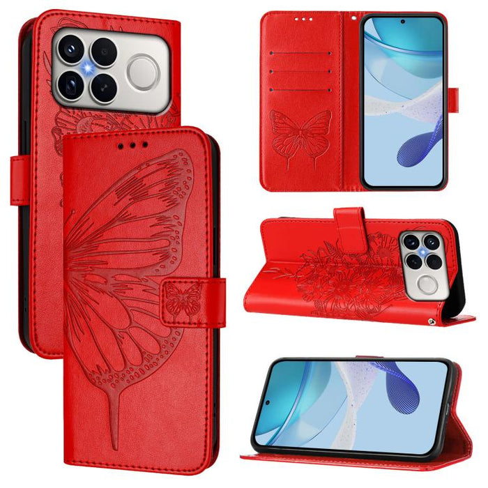 Funda de cuero para teléfono con diseño de mariposa en relieve, For Xiaomi 17 Max 5G, For Xiaomi 17T Pro 5G, For Xiaomi Poco M7 4G 169mm, For Xiaomi 15T Pro 5G, For Xiaomi 15T 5G, For Xiaomi Civi 5 Pro 5G, For Xiaomi 15S Pro 5G                         ...
