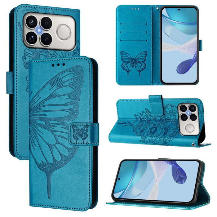 Funda de cuero para teléfono con diseño de mariposa en relieve, For Xiaomi 17 Max 5G, For Xiaomi 17T Pro 5G, For Xiaomi Poco M7 4G 169mm, For Xiaomi 15T Pro 5G, For Xiaomi 15T 5G, For Xiaomi Civi 5 Pro 5G, For Xiaomi 15S Pro 5G                         ...