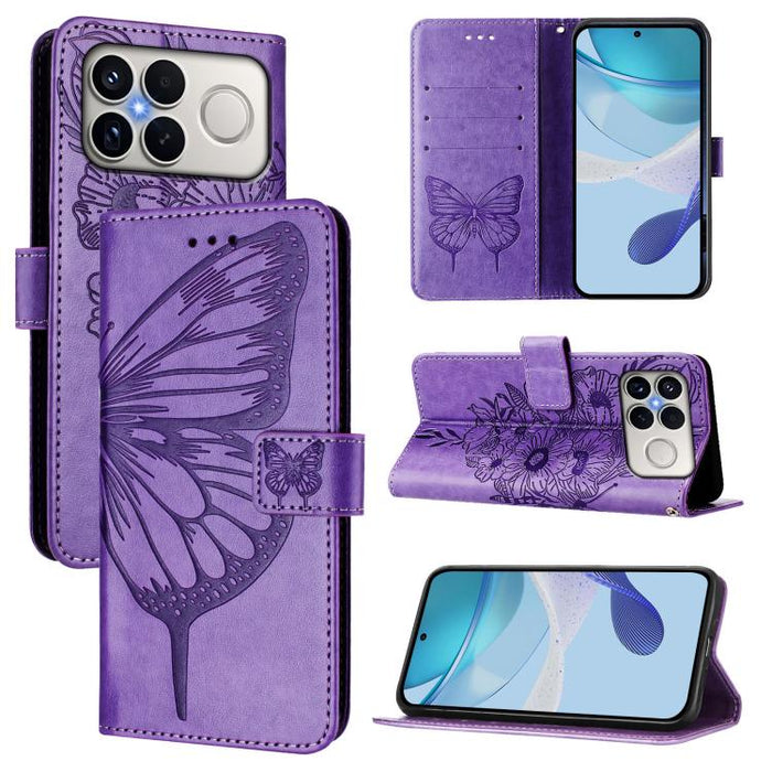 Funda de cuero para teléfono con diseño de mariposa en relieve, For Xiaomi 17 Max 5G, For Xiaomi 17T Pro 5G, For Xiaomi Poco M7 4G 169mm, For Xiaomi 15T Pro 5G, For Xiaomi 15T 5G, For Xiaomi Civi 5 Pro 5G, For Xiaomi 15S Pro 5G                         ...