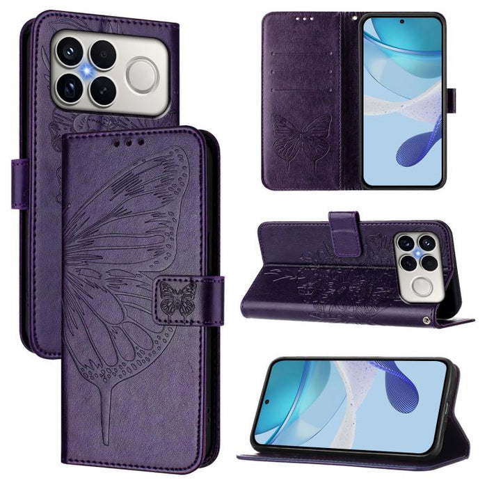 Funda de cuero para teléfono con diseño de mariposa en relieve, For Xiaomi 17 Max 5G, For Xiaomi 17T Pro 5G, For Xiaomi Poco M7 4G 169mm, For Xiaomi 15T Pro 5G, For Xiaomi 15T 5G, For Xiaomi Civi 5 Pro 5G, For Xiaomi 15S Pro 5G                         ...