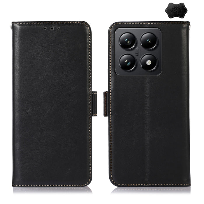 Funda para teléfono RFID de cuero genuino con textura de caballo loco magnético, For Xiaomi 17T Pro 5G, For Xiaomi 17T 5G, For Xiaomi 17 Pro, For Xiaomi 17, For Xiaomi 15T Pro 5G, For Xiaomi 15T 5G, For Xiaomi Poco X7 Pro, For Xiaomi 14T Pro           ...