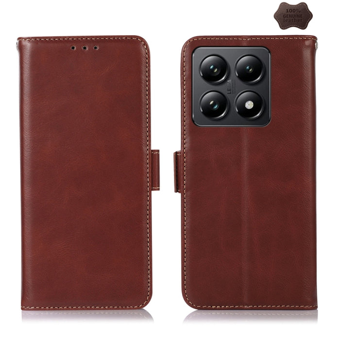 Funda para teléfono RFID de cuero genuino con textura de caballo loco magnético, For Xiaomi 17T Pro 5G, For Xiaomi 17T 5G, For Xiaomi 17 Pro, For Xiaomi 17, For Xiaomi 15T Pro 5G, For Xiaomi 15T 5G, For Xiaomi Poco X7 Pro, For Xiaomi 14T Pro           ...