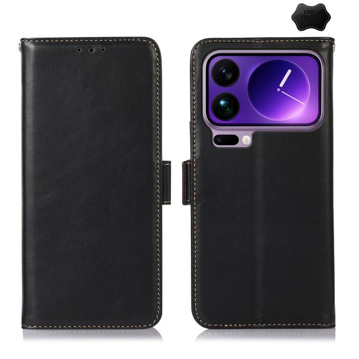 Funda para teléfono RFID de cuero genuino con textura de caballo loco magnético, For Xiaomi 17T Pro 5G, For Xiaomi 17T 5G, For Xiaomi 17 Pro, For Xiaomi 17, For Xiaomi 15T Pro 5G, For Xiaomi 15T 5G, For Xiaomi Poco X7 Pro, For Xiaomi 14T Pro           ...