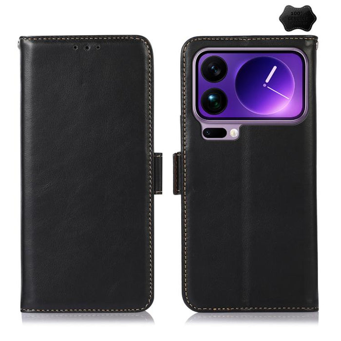 Funda para teléfono RFID de cuero genuino con textura de caballo loco magnético, For Xiaomi 17T Pro 5G, For Xiaomi 17T 5G, For Xiaomi 17 Pro, For Xiaomi 17, For Xiaomi 15T Pro 5G, For Xiaomi 15T 5G, For Xiaomi Poco X7 Pro, For Xiaomi 14T Pro           ...