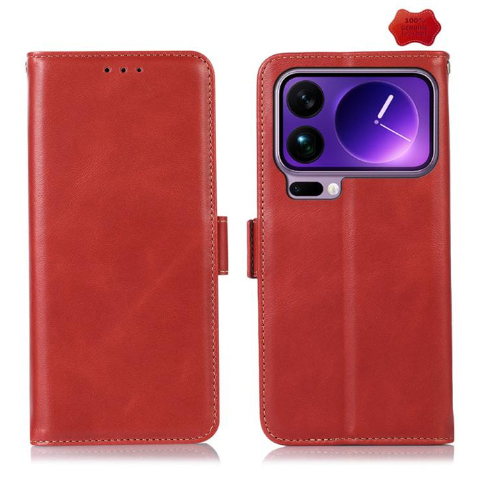 Funda para teléfono RFID de cuero genuino con textura de caballo loco magnético, For Xiaomi 17T Pro 5G, For Xiaomi 17T 5G, For Xiaomi 17 Pro, For Xiaomi 17, For Xiaomi 15T Pro 5G, For Xiaomi 15T 5G, For Xiaomi Poco X7 Pro, For Xiaomi 14T Pro           ...