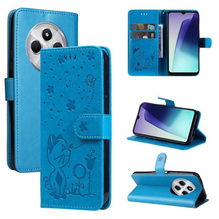 Funda de cuero con tapa para teléfono con estampado de gato y abeja, For Redmi Turbo 5 Max / Poco X8 Pro Max 5G, For Redmi Turbo 5 / Poco X8 Pro 5G, For Redmi K90 Pro Max / Poco F8 Ultra, For Redmi K90 / Poco F8 Pro, For Redmi 15C 5G / 4G EU 173mm     ...