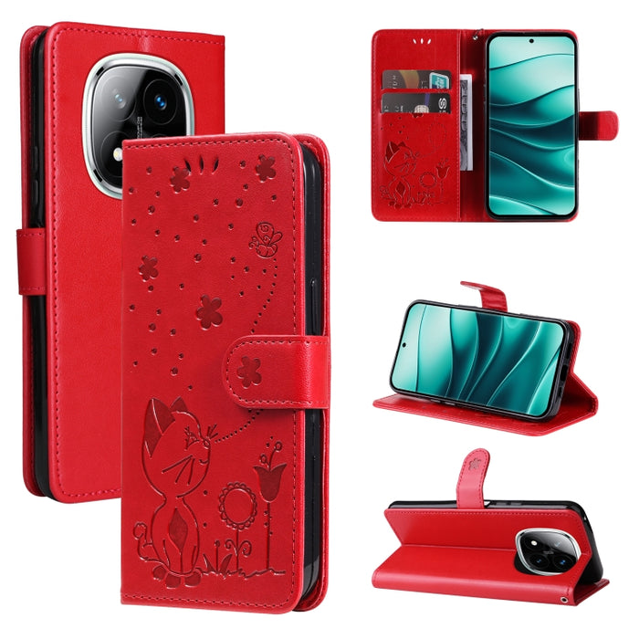 Funda de cuero con tapa para teléfono con estampado de gato y abeja, For Redmi Turbo 5 Max / Poco X8 Pro Max 5G, For Redmi Turbo 5 / Poco X8 Pro 5G, For Redmi K90 Pro Max / Poco F8 Ultra, For Redmi K90 / Poco F8 Pro, For Redmi 15C 5G / 4G EU 173mm     ...