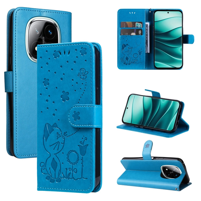 Funda de cuero con tapa para teléfono con estampado de gato y abeja, For Redmi Turbo 5 Max / Poco X8 Pro Max 5G, For Redmi Turbo 5 / Poco X8 Pro 5G, For Redmi K90 Pro Max / Poco F8 Ultra, For Redmi K90 / Poco F8 Pro, For Redmi 15C 5G / 4G EU 173mm     ...