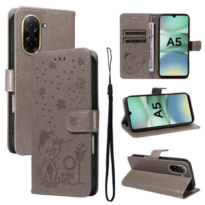 Funda de cuero con tapa para teléfono con estampado de gato y abeja, For Redmi Turbo 5 Max / Poco X8 Pro Max 5G, For Redmi Turbo 5 / Poco X8 Pro 5G, For Redmi K90 Pro Max / Poco F8 Ultra, For Redmi K90 / Poco F8 Pro, For Redmi 15C 5G / 4G EU 173mm     ...
