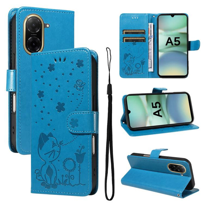 Funda de cuero con tapa para teléfono con estampado de gato y abeja, For Redmi Turbo 5 Max / Poco X8 Pro Max 5G, For Redmi Turbo 5 / Poco X8 Pro 5G, For Redmi K90 Pro Max / Poco F8 Ultra, For Redmi K90 / Poco F8 Pro, For Redmi 15C 5G / 4G EU 173mm     ...