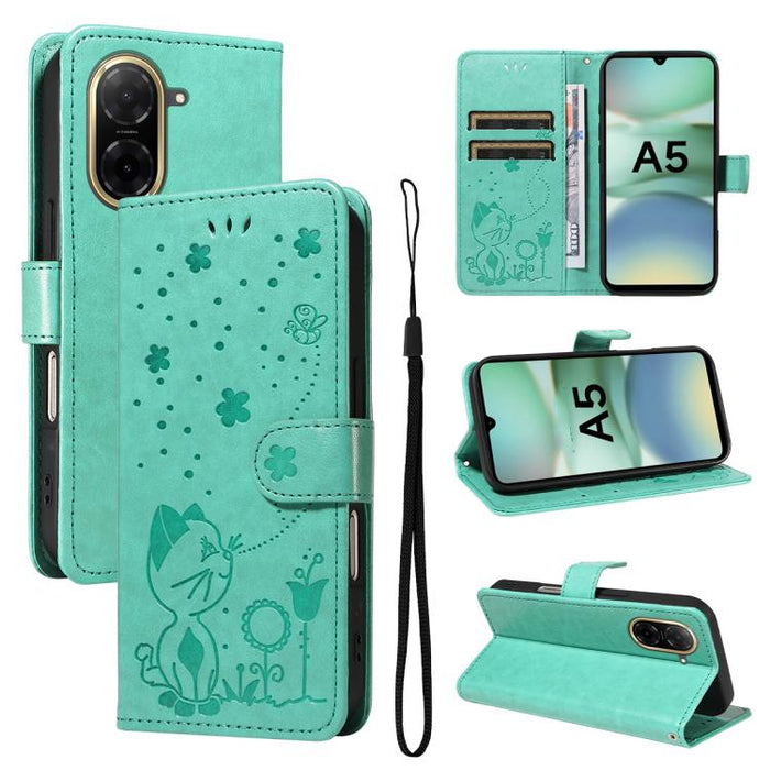 Funda de cuero con tapa para teléfono con estampado de gato y abeja, For Redmi Turbo 5 Max / Poco X8 Pro Max 5G, For Redmi Turbo 5 / Poco X8 Pro 5G, For Redmi K90 Pro Max / Poco F8 Ultra, For Redmi K90 / Poco F8 Pro, For Redmi 15C 5G / 4G EU 173mm     ...