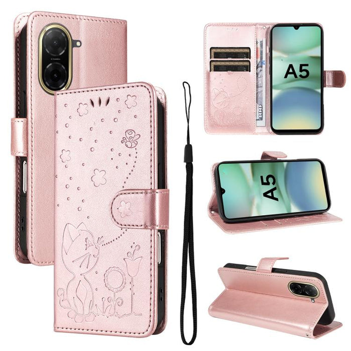 Funda de cuero con tapa para teléfono con estampado de gato y abeja, For Redmi Turbo 5 Max / Poco X8 Pro Max 5G, For Redmi Turbo 5 / Poco X8 Pro 5G, For Redmi K90 Pro Max / Poco F8 Ultra, For Redmi K90 / Poco F8 Pro, For Redmi 15C 5G / 4G EU 173mm     ...