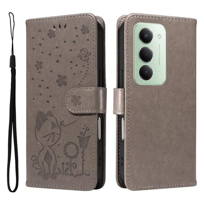 Funda de cuero con tapa para teléfono con estampado de gato y abeja, For Redmi Turbo 5 Max / Poco X8 Pro Max 5G, For Redmi Turbo 5 / Poco X8 Pro 5G, For Redmi K90 Pro Max / Poco F8 Ultra, For Redmi K90 / Poco F8 Pro, For Redmi 15C 5G / 4G EU 173mm     ...