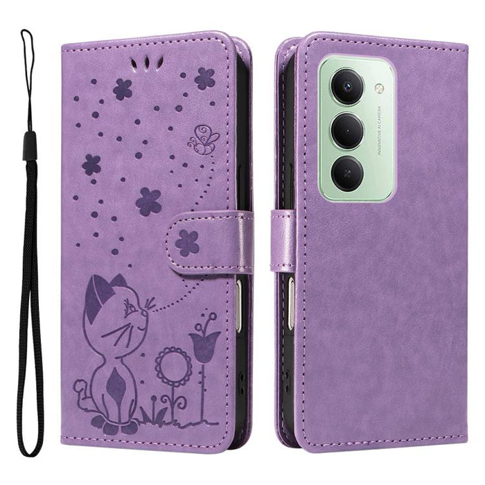 Funda de cuero con tapa para teléfono con estampado de gato y abeja, For Redmi Turbo 5 Max / Poco X8 Pro Max 5G, For Redmi Turbo 5 / Poco X8 Pro 5G, For Redmi K90 Pro Max / Poco F8 Ultra, For Redmi K90 / Poco F8 Pro, For Redmi 15C 5G / 4G EU 173mm     ...
