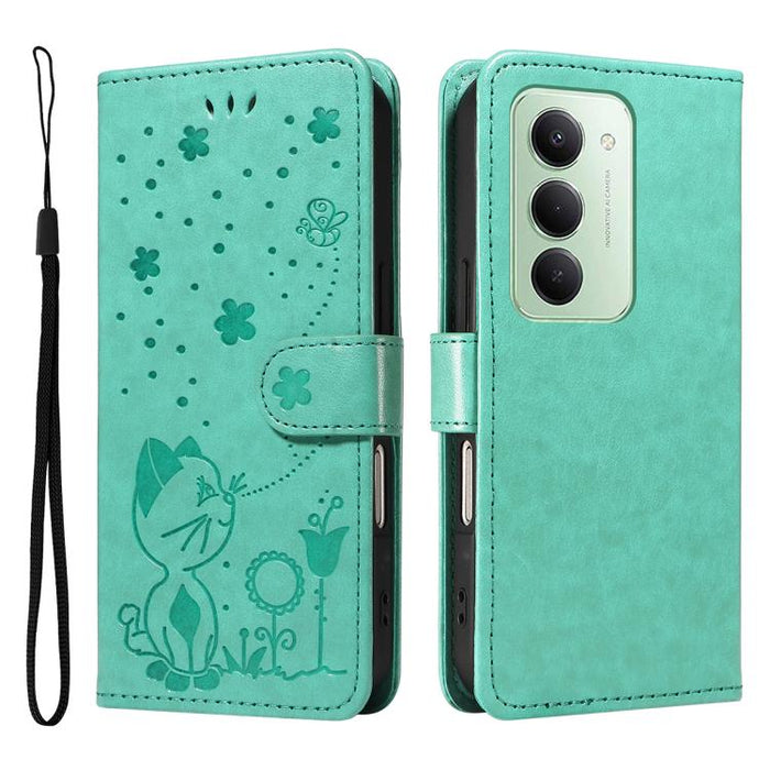 Funda de cuero con tapa para teléfono con estampado de gato y abeja, For Redmi Turbo 5 Max / Poco X8 Pro Max 5G, For Redmi Turbo 5 / Poco X8 Pro 5G, For Redmi K90 Pro Max / Poco F8 Ultra, For Redmi K90 / Poco F8 Pro, For Redmi 15C 5G / 4G EU 173mm     ...