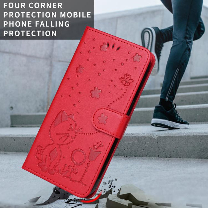 Funda de cuero con tapa para teléfono con estampado de gato y abeja, For Redmi Turbo 5 Max / Poco X8 Pro Max 5G, For Redmi Turbo 5 / Poco X8 Pro 5G, For Redmi K90 Pro Max / Poco F8 Ultra, For Redmi K90 / Poco F8 Pro, For Redmi 15C 5G / 4G EU 173mm     ...