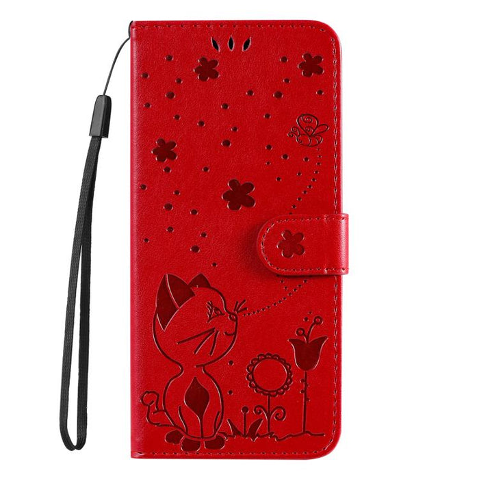 Funda de cuero con tapa para teléfono con estampado de gato y abeja, For Redmi Turbo 5 Max / Poco X8 Pro Max 5G, For Redmi Turbo 5 / Poco X8 Pro 5G, For Redmi K90 Pro Max / Poco F8 Ultra, For Redmi K90 / Poco F8 Pro, For Redmi 15C 5G / 4G EU 173mm     ...