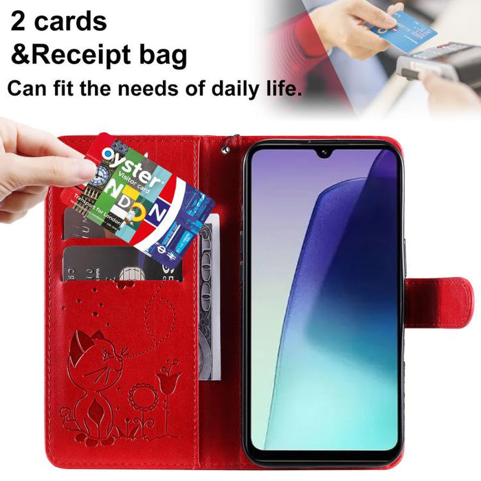 Funda de cuero con tapa para teléfono con estampado de gato y abeja, For Redmi Turbo 5 Max / Poco X8 Pro Max 5G, For Redmi Turbo 5 / Poco X8 Pro 5G, For Redmi K90 Pro Max / Poco F8 Ultra, For Redmi K90 / Poco F8 Pro, For Redmi 15C 5G / 4G EU 173mm     ...