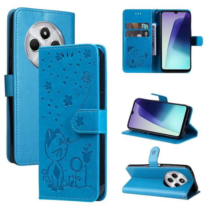Funda de cuero con tapa para teléfono con estampado de gato y abeja, For Redmi Turbo 5 Max / Poco X8 Pro Max 5G, For Redmi Turbo 5 / Poco X8 Pro 5G, For Redmi K90 Pro Max / Poco F8 Ultra, For Redmi K90 / Poco F8 Pro, For Redmi 15C 5G / 4G EU 173mm     ...