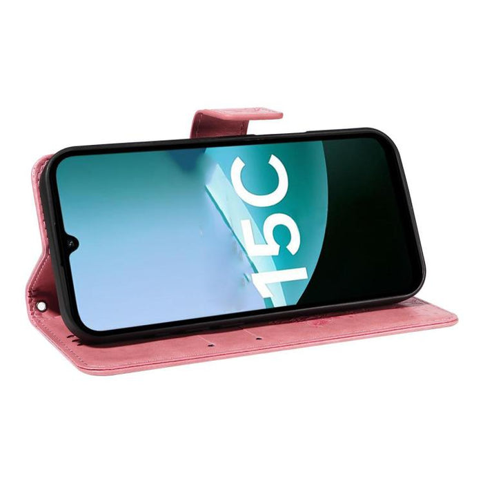 Funda de cuero con tapa para teléfono con estampado en relieve de árbol y gato, For Redmi A5 4G 173.3mm, For Redmi Note 14S 4G / Note 13 Pro 4G, For Redmi K80 / K80 Pro, For Redmi Note 14 4G Global 163.25mm, For Redmi Note 14 5G                        ...