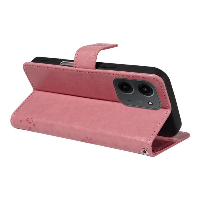 Funda de cuero con tapa para teléfono con estampado en relieve de árbol y gato, For Redmi A5 4G 173.3mm, For Redmi Note 14S 4G / Note 13 Pro 4G, For Redmi K80 / K80 Pro, For Redmi Note 14 4G Global 163.25mm, For Redmi Note 14 5G                        ...