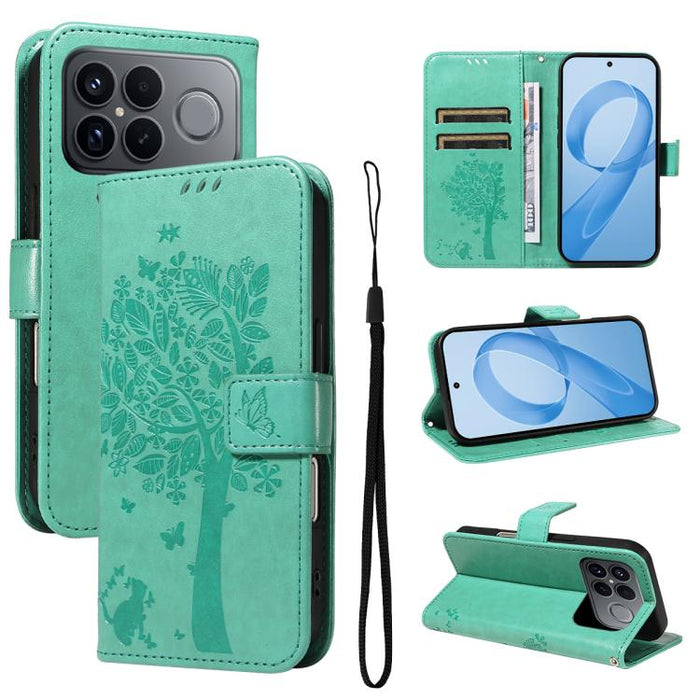 Funda de cuero con tapa para teléfono con estampado en relieve de árbol y gato, For Redmi Turbo 5 Max 5G, For Redmi Turbo 5 5G / Poco X8 Pro 5G, For Redmi K90 Pro Max/Poco F8 Ultra, For Redmi K90 / Poco F8 Pro, For Redmi 15C 5G / 4G EU 173mm           ...