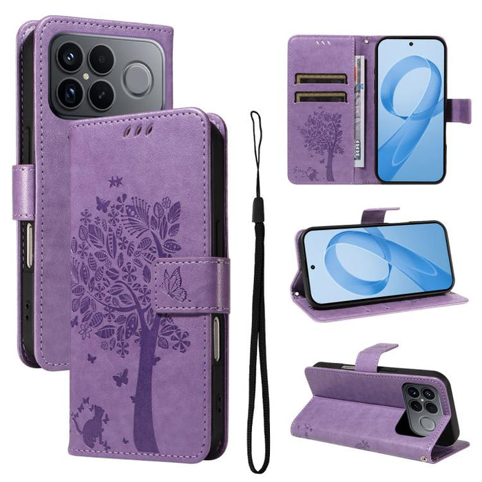 Funda de cuero con tapa para teléfono con estampado en relieve de árbol y gato, For Redmi Turbo 5 Max 5G, For Redmi Turbo 5 5G / Poco X8 Pro 5G, For Redmi K90 Pro Max/Poco F8 Ultra, For Redmi K90 / Poco F8 Pro, For Redmi 15C 5G / 4G EU 173mm           ...