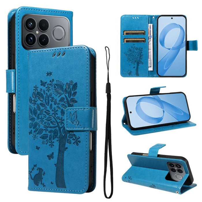 Funda de cuero con tapa para teléfono con estampado en relieve de árbol y gato, For Redmi Turbo 5 Max 5G, For Redmi Turbo 5 5G / Poco X8 Pro 5G, For Redmi K90 Pro Max/Poco F8 Ultra, For Redmi K90 / Poco F8 Pro, For Redmi 15C 5G / 4G EU 173mm           ...