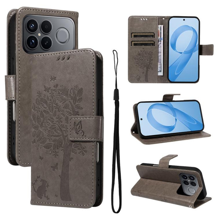 Funda de cuero con tapa para teléfono con estampado en relieve de árbol y gato, For Redmi Turbo 5 Max 5G, For Redmi Turbo 5 5G / Poco X8 Pro 5G, For Redmi K90 Pro Max/Poco F8 Ultra, For Redmi K90 / Poco F8 Pro, For Redmi 15C 5G / 4G EU 173mm           ...
