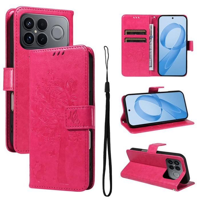Funda de cuero con tapa para teléfono con estampado en relieve de árbol y gato, For Redmi Turbo 5 Max 5G, For Redmi Turbo 5 5G / Poco X8 Pro 5G, For Redmi K90 Pro Max/Poco F8 Ultra, For Redmi K90 / Poco F8 Pro, For Redmi 15C 5G / 4G EU 173mm           ...
