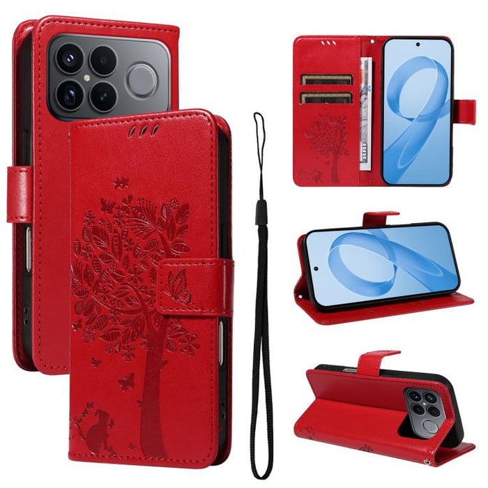 Funda de cuero con tapa para teléfono con estampado en relieve de árbol y gato, For Redmi Turbo 5 Max 5G, For Redmi Turbo 5 5G / Poco X8 Pro 5G, For Redmi K90 Pro Max/Poco F8 Ultra, For Redmi K90 / Poco F8 Pro, For Redmi 15C 5G / 4G EU 173mm           ...
