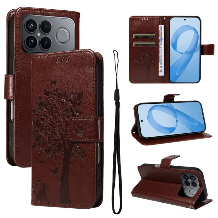 Funda de cuero con tapa para teléfono con estampado en relieve de árbol y gato, For Redmi Turbo 5 Max 5G, For Redmi Turbo 5 5G / Poco X8 Pro 5G, For Redmi K90 Pro Max/Poco F8 Ultra, For Redmi K90 / Poco F8 Pro, For Redmi 15C 5G / 4G EU 173mm           ...