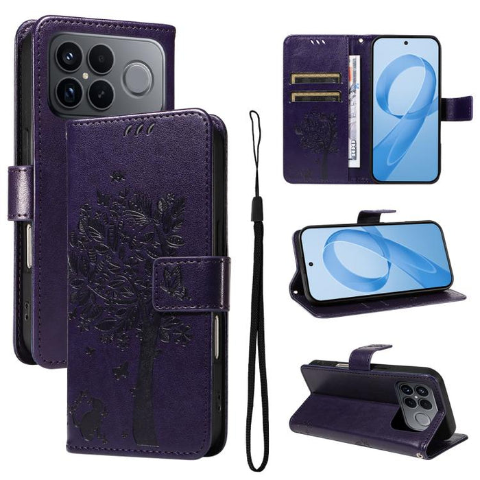 Funda de cuero con tapa para teléfono con estampado en relieve de árbol y gato, For Redmi Turbo 5 Max 5G, For Redmi Turbo 5 5G / Poco X8 Pro 5G, For Redmi K90 Pro Max/Poco F8 Ultra, For Redmi K90 / Poco F8 Pro, For Redmi 15C 5G / 4G EU 173mm           ...