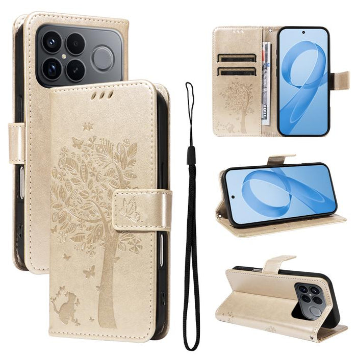 Funda de cuero con tapa para teléfono con estampado en relieve de árbol y gato, For Redmi Turbo 5 Max 5G, For Redmi Turbo 5 5G / Poco X8 Pro 5G, For Redmi K90 Pro Max/Poco F8 Ultra, For Redmi K90 / Poco F8 Pro, For Redmi 15C 5G / 4G EU 173mm           ...