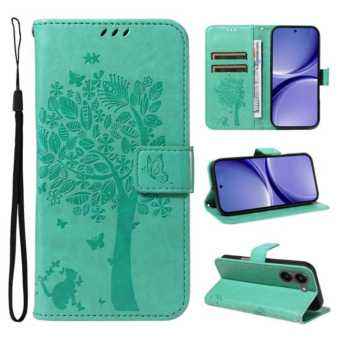 Funda de cuero con tapa para teléfono con estampado en relieve de árbol y gato, For Redmi Turbo 5 Max 5G, For Redmi Turbo 5 5G / Poco X8 Pro 5G, For Redmi K90 Pro Max/Poco F8 Ultra, For Redmi K90 / Poco F8 Pro, For Redmi 15C 5G / 4G EU 173mm           ...