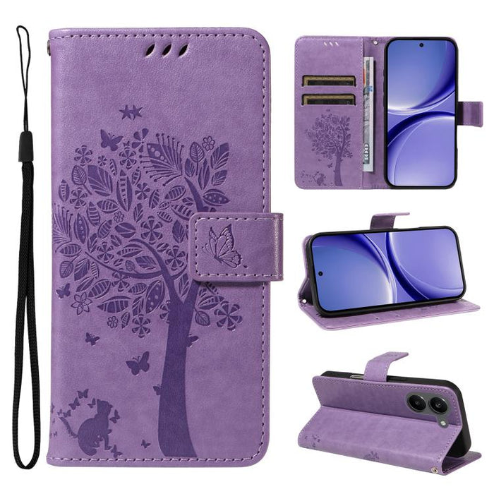 Funda de cuero con tapa para teléfono con estampado en relieve de árbol y gato, For Redmi Turbo 5 Max 5G, For Redmi Turbo 5 5G / Poco X8 Pro 5G, For Redmi K90 Pro Max/Poco F8 Ultra, For Redmi K90 / Poco F8 Pro, For Redmi 15C 5G / 4G EU 173mm           ...