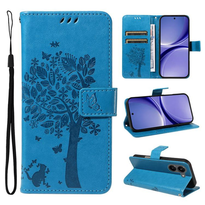 Funda de cuero con tapa para teléfono con estampado en relieve de árbol y gato, For Redmi Turbo 5 Max 5G, For Redmi Turbo 5 5G / Poco X8 Pro 5G, For Redmi K90 Pro Max/Poco F8 Ultra, For Redmi K90 / Poco F8 Pro, For Redmi 15C 5G / 4G EU 173mm           ...