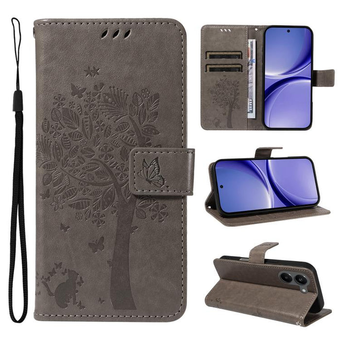 Funda de cuero con tapa para teléfono con estampado en relieve de árbol y gato, For Redmi Turbo 5 Max 5G, For Redmi Turbo 5 5G / Poco X8 Pro 5G, For Redmi K90 Pro Max/Poco F8 Ultra, For Redmi K90 / Poco F8 Pro, For Redmi 15C 5G / 4G EU 173mm           ...