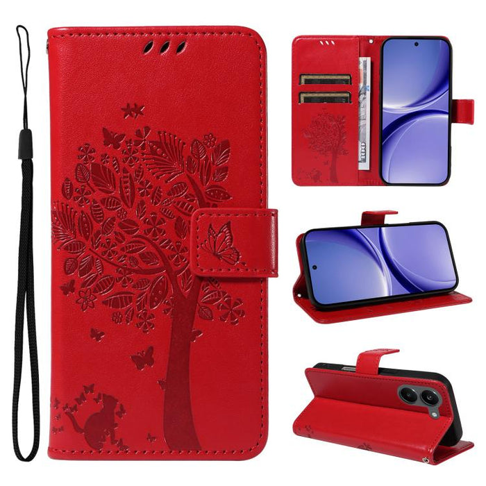Funda de cuero con tapa para teléfono con estampado en relieve de árbol y gato, For Redmi Turbo 5 Max 5G, For Redmi Turbo 5 5G / Poco X8 Pro 5G, For Redmi K90 Pro Max/Poco F8 Ultra, For Redmi K90 / Poco F8 Pro, For Redmi 15C 5G / 4G EU 173mm           ...