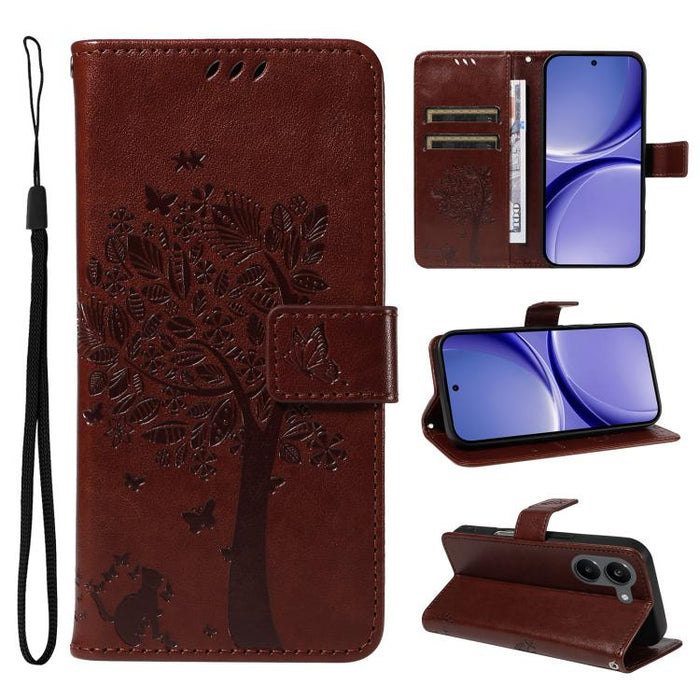 Funda de cuero con tapa para teléfono con estampado en relieve de árbol y gato, For Redmi Turbo 5 Max 5G, For Redmi Turbo 5 5G / Poco X8 Pro 5G, For Redmi K90 Pro Max/Poco F8 Ultra, For Redmi K90 / Poco F8 Pro, For Redmi 15C 5G / 4G EU 173mm           ...