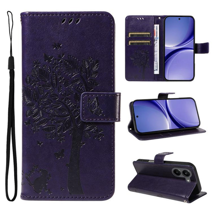 Funda de cuero con tapa para teléfono con estampado en relieve de árbol y gato, For Redmi Turbo 5 Max 5G, For Redmi Turbo 5 5G / Poco X8 Pro 5G, For Redmi K90 Pro Max/Poco F8 Ultra, For Redmi K90 / Poco F8 Pro, For Redmi 15C 5G / 4G EU 173mm           ...
