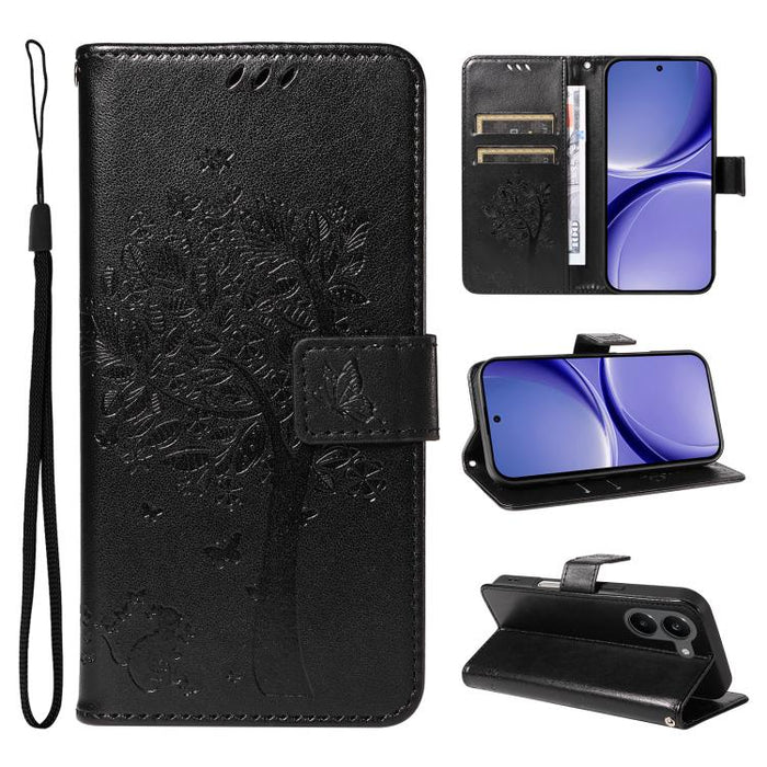 Funda de cuero con tapa para teléfono con estampado en relieve de árbol y gato, For Redmi Turbo 5 Max 5G, For Redmi Turbo 5 5G / Poco X8 Pro 5G, For Redmi K90 Pro Max/Poco F8 Ultra, For Redmi K90 / Poco F8 Pro, For Redmi 15C 5G / 4G EU 173mm           ...