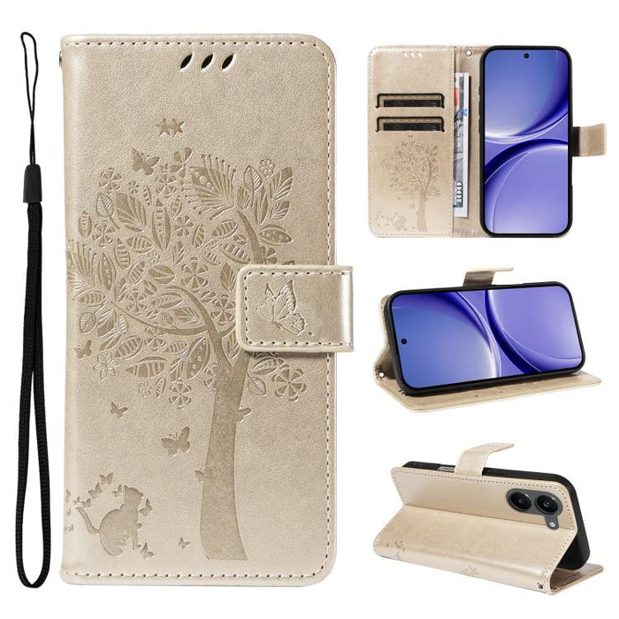 Funda de cuero con tapa para teléfono con estampado en relieve de árbol y gato, For Redmi Turbo 5 Max 5G, For Redmi Turbo 5 5G / Poco X8 Pro 5G, For Redmi K90 Pro Max/Poco F8 Ultra, For Redmi K90 / Poco F8 Pro, For Redmi 15C 5G / 4G EU 173mm           ...